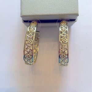 Kendra Scott Kelly Gold filagree hoop